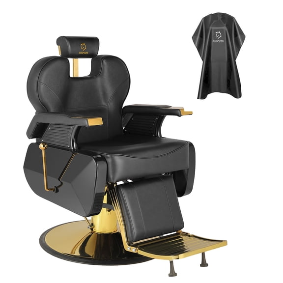 Salon Chair Barber Chair Hydraulic Recline Barber Chairs Hair Chair for Barbershop Hair Salon Spa Equipment All Purpose Styling Chair with Heavy Duty Hydraulic Pump - Gold