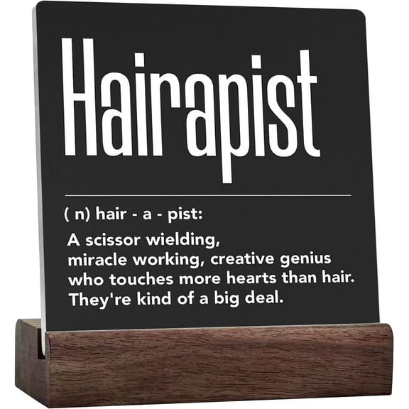 Salon Decor Sign Desk Decor Rustic Hairapist Definition Black Ceramic Table Sign For Home Desk Tabletop Shelf Counter Beauty Shop Barbershop Hair Salon Decor Birthday Christmas