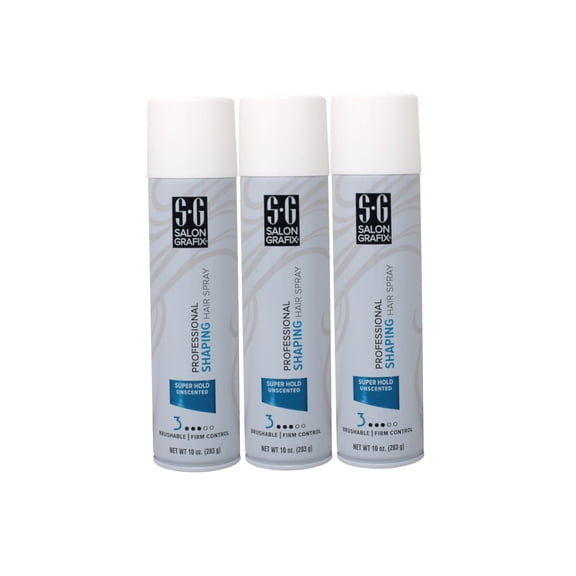 Salon Grafix Shaping Hair Spray Super Hold Unscented,10 oz (Pack of 3)