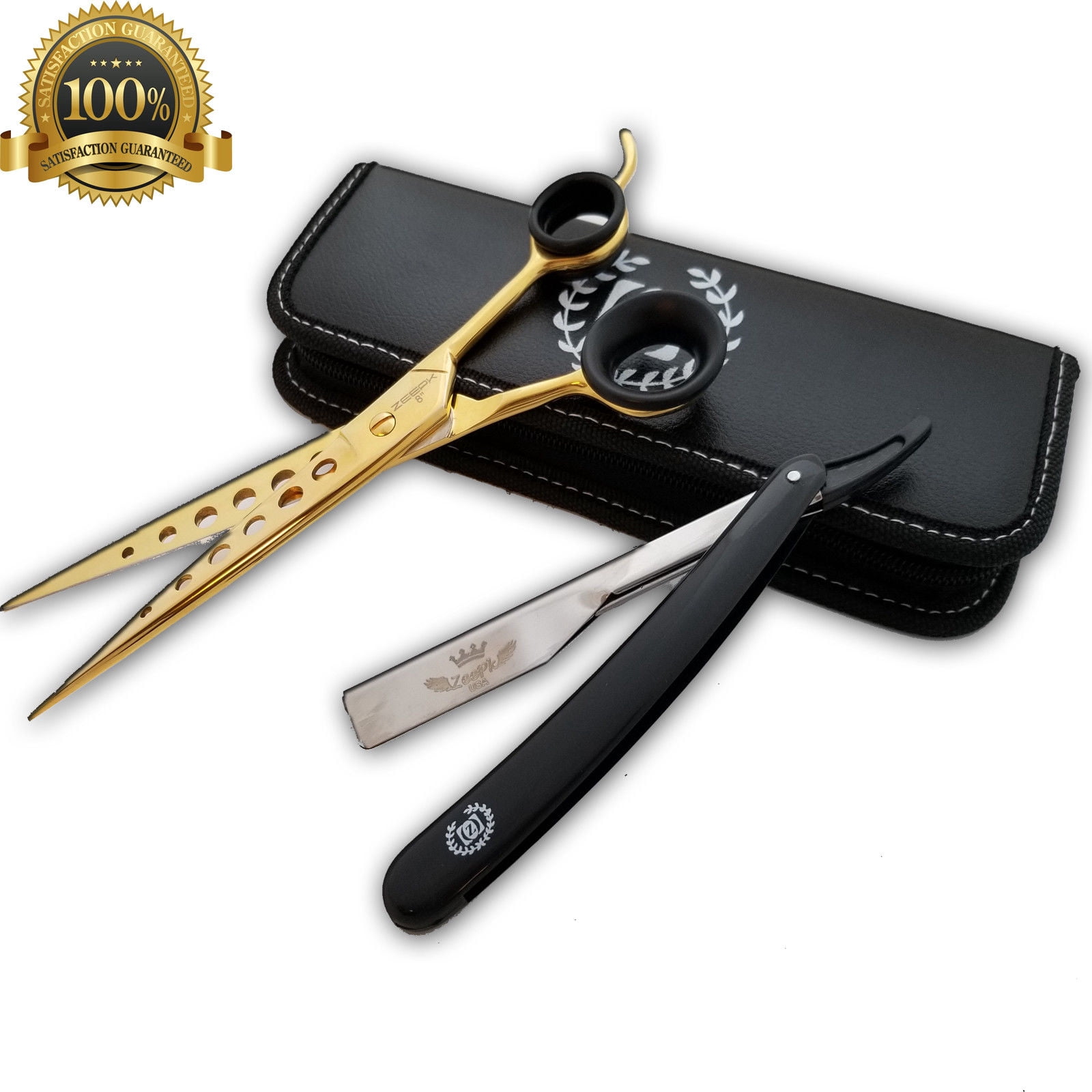 Salon Hair Cutting 8' Barber Shears Thinning Shears w/ Razor TIJERAS ...