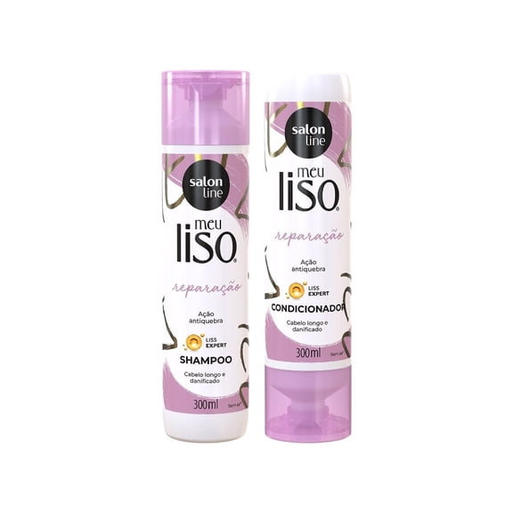 Salon Line - Linha Meu Liso (Reparacao) - Kit Shampoo e Condicionador (2 x 300 Ml) - (My Straight (Repair) Collection - Shampoo and Conditioner Kit (2 x 10.14 Fl Oz))