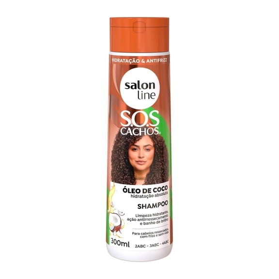 Salon Line - Linha SOS Cachos (Oleo de Coco) - Shampoo 300 ML - (SOS Curls (Coconut Oil) Collection - Shampoo 10.14 Fl Oz)