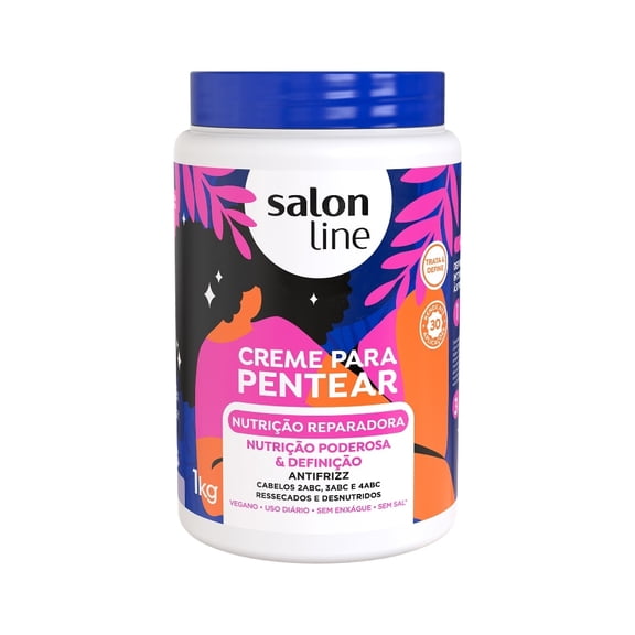 Salon Line Repairing Nutrition Combing Cream 1kg (35.2 Oz)- Prolonged Nutrition and Frizz Control