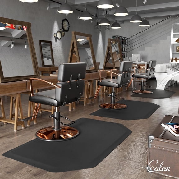 Salon Mat for Hair Stylist 3’x5’x5/8'' Anti Fatigue Barber Floor Mat with Round Base, Salon Chair Mat for Hairdresser Standing, Barbershop Beauty Spa Styling Shampoo Equipment