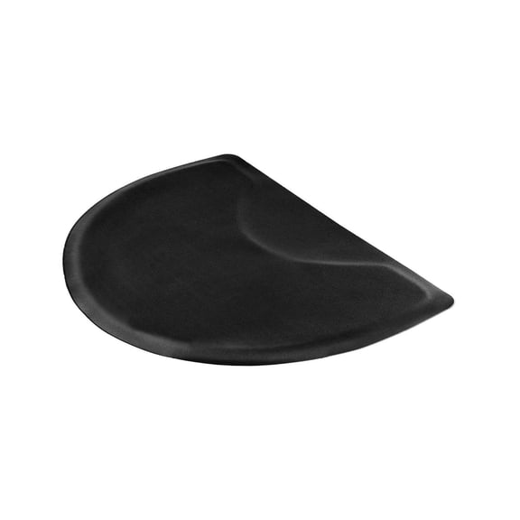 Salon Mat for Hair Stylist, 3x4 FT Semi-Circle Barber Mat, 1/2 Inch Anti Fatigue Floor Mat with Chair Cutout, PVC Surface, Anti-Trip Beveled Edges