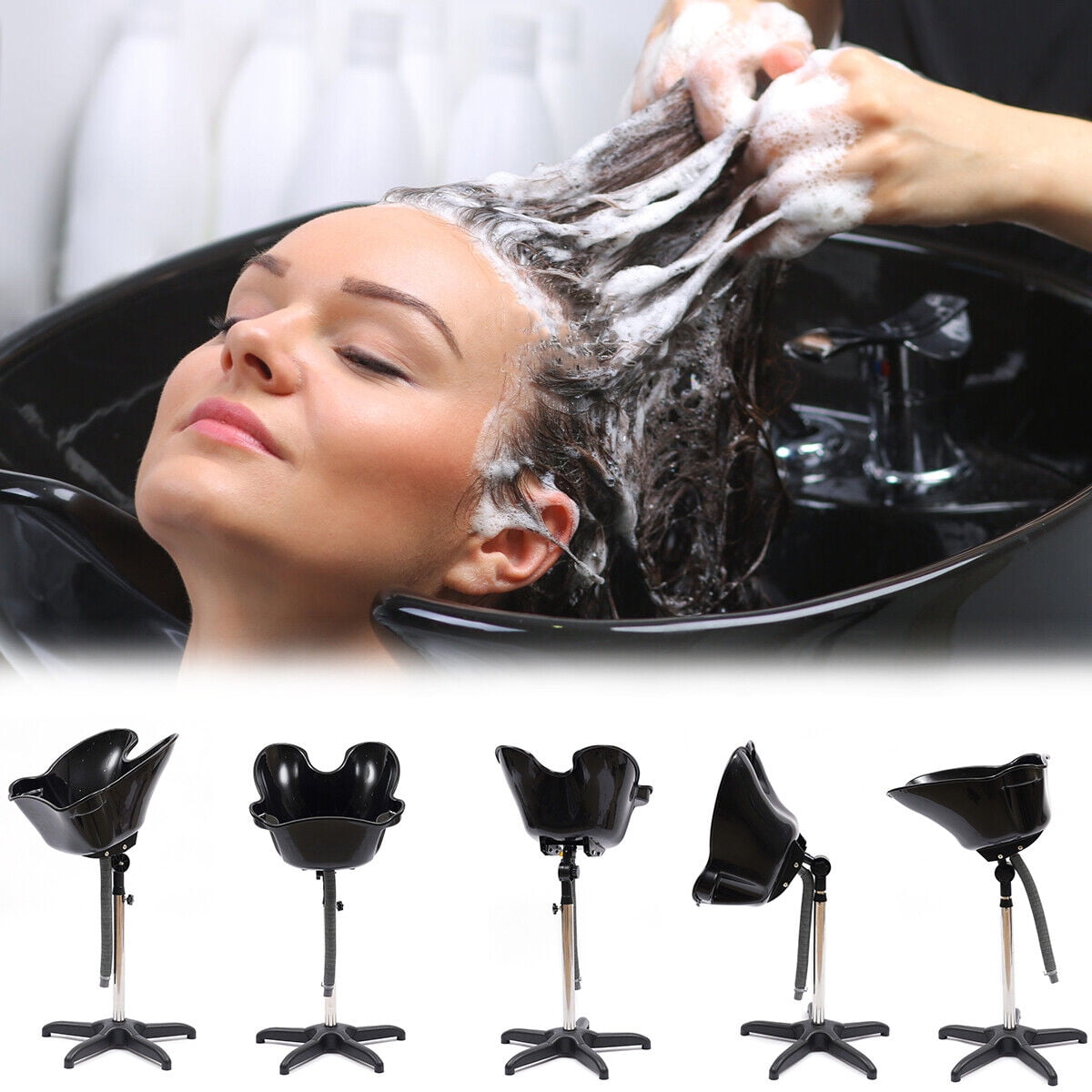 Salon Mobile Hairdressing Shampoo Sink  Hair Washing Sink Height Adjustable