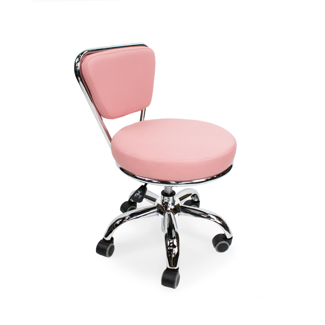 Salon Nail Pedicure Stool Pedicure Chair DAYTON Pink Pneumatic, Adjustable, Rolling Salon
