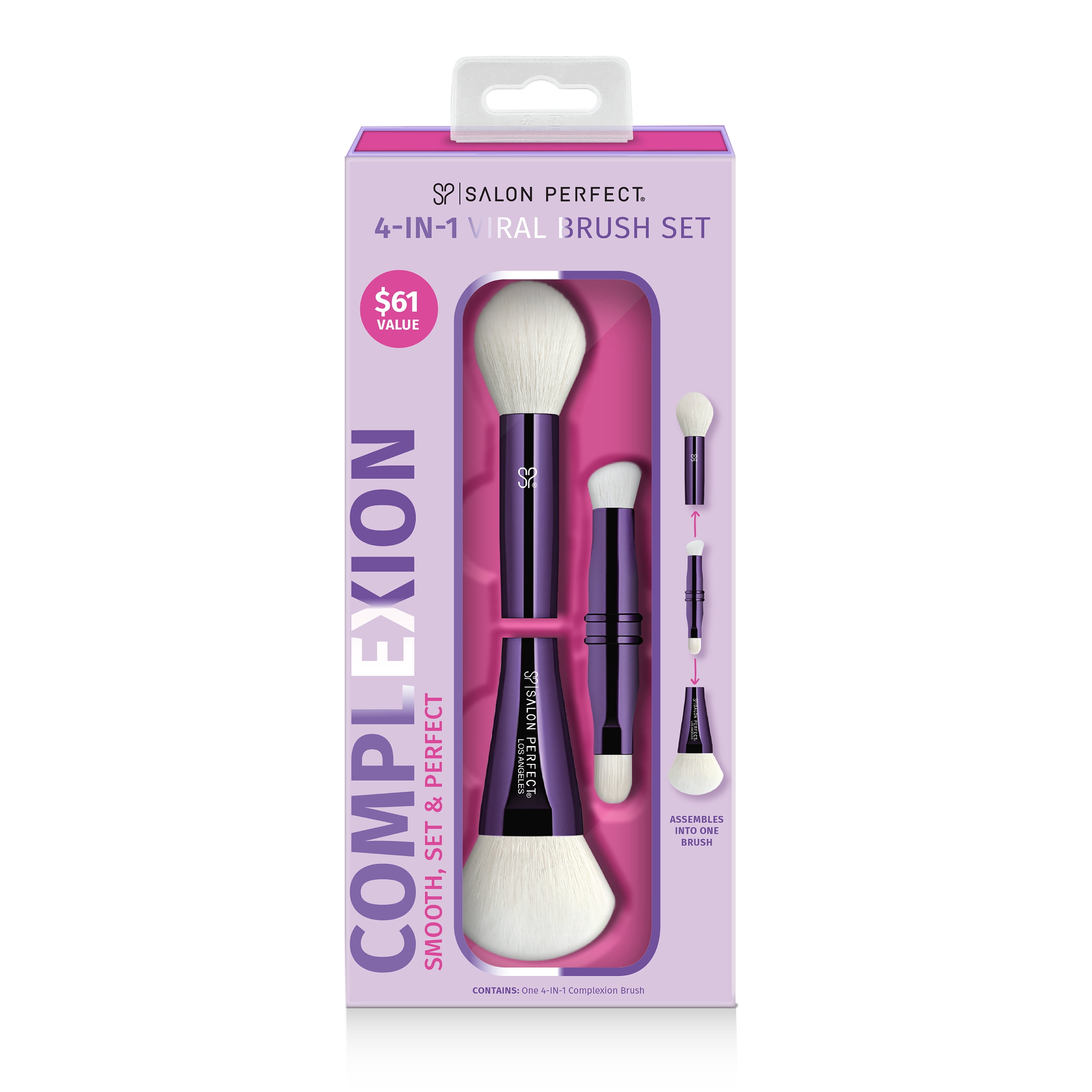 Salon Perfect 4-in-1 Viral Complexion Brush, For Foundation, Blush