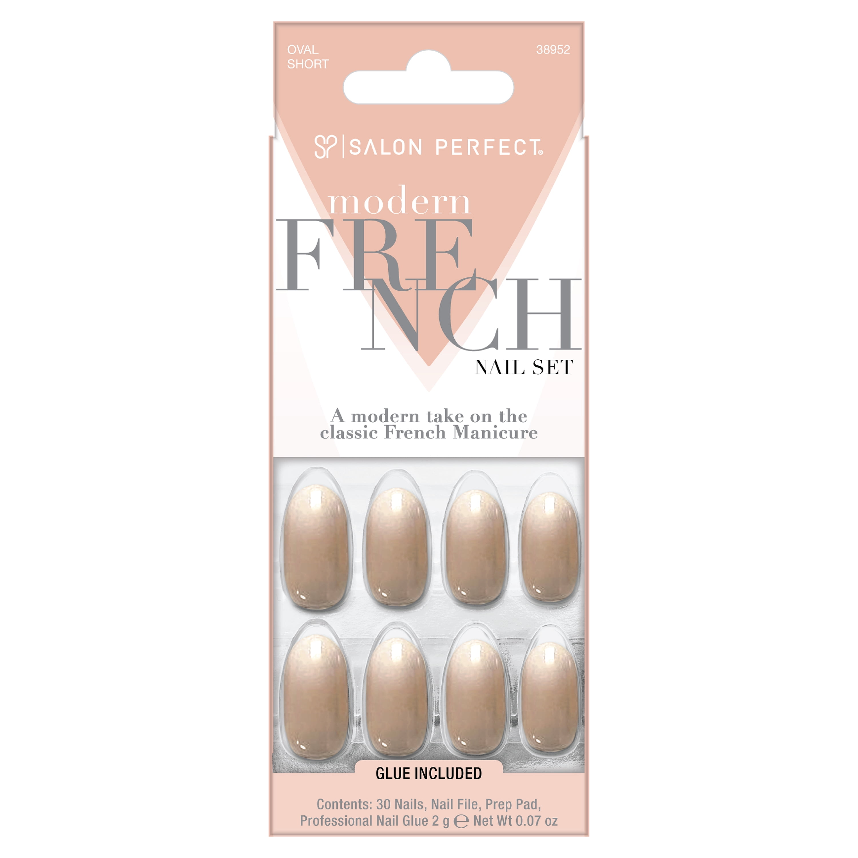 Salon Perfect Artificial Press-on Nails, 178 Modern French White Ombre
