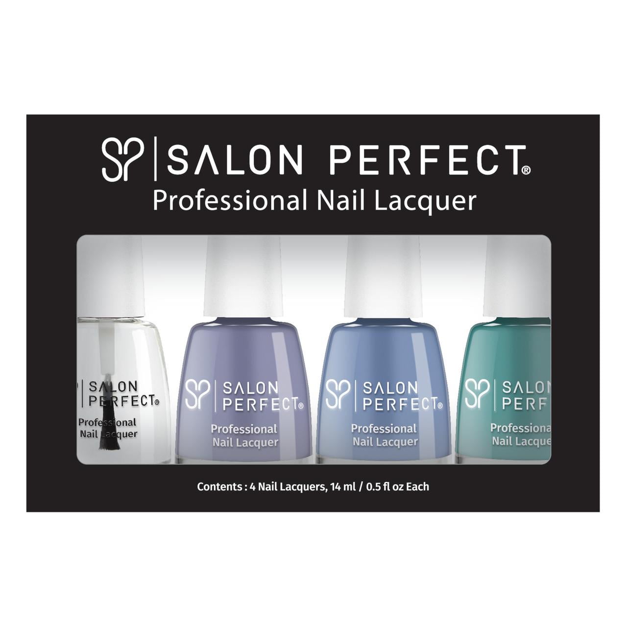 Salon Perfect Blue Acrylic Nail Polish Set, 0.5 fl oz, 4 Pack