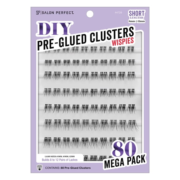 Salon Perfect DIY Wispies Pre-Glued Clusters 80pc Short Lengths