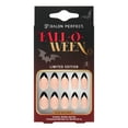 Salon Perfect Falloween Press On Nails, 327 Black French, File & Glue