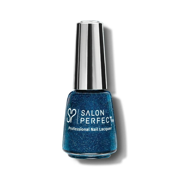 Salon Perfect Flash Nail Polish, 375 Make It Flashy, Blue Glitter, 0.5 fl oz