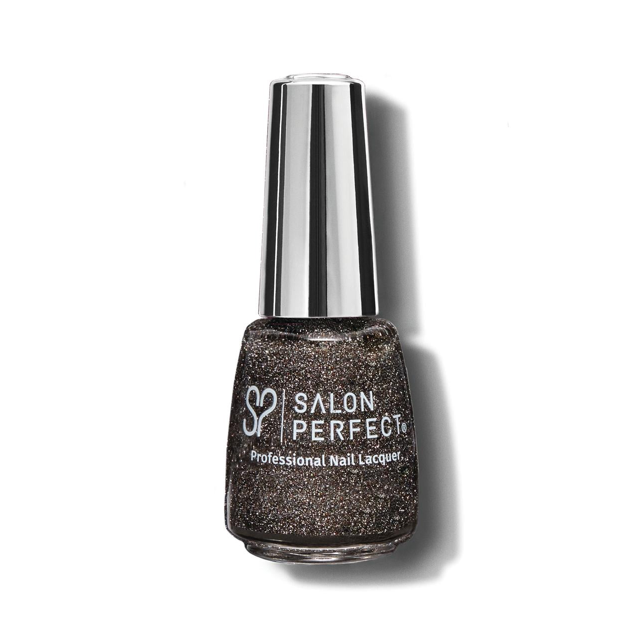 Salon Perfect Flash Nail Polish, 377 Flash Back, Black Glitter, 0.5 fl oz