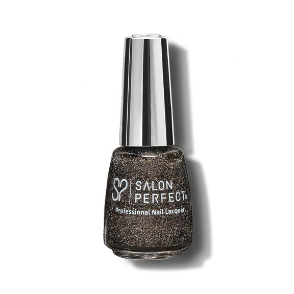 Salon Perfect Flash Nail Polish, 377 Flash Back, Black Glitter, 0.5 fl oz