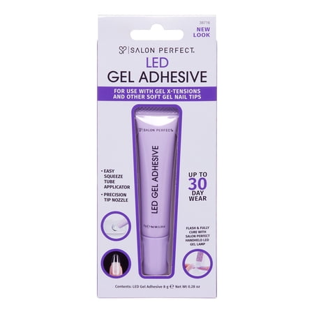 Salon Perfect UV/LED Gel Adhesive Glue for Soft Gel Nail Tips, Nail Art and Embellishments, 0.28 oz