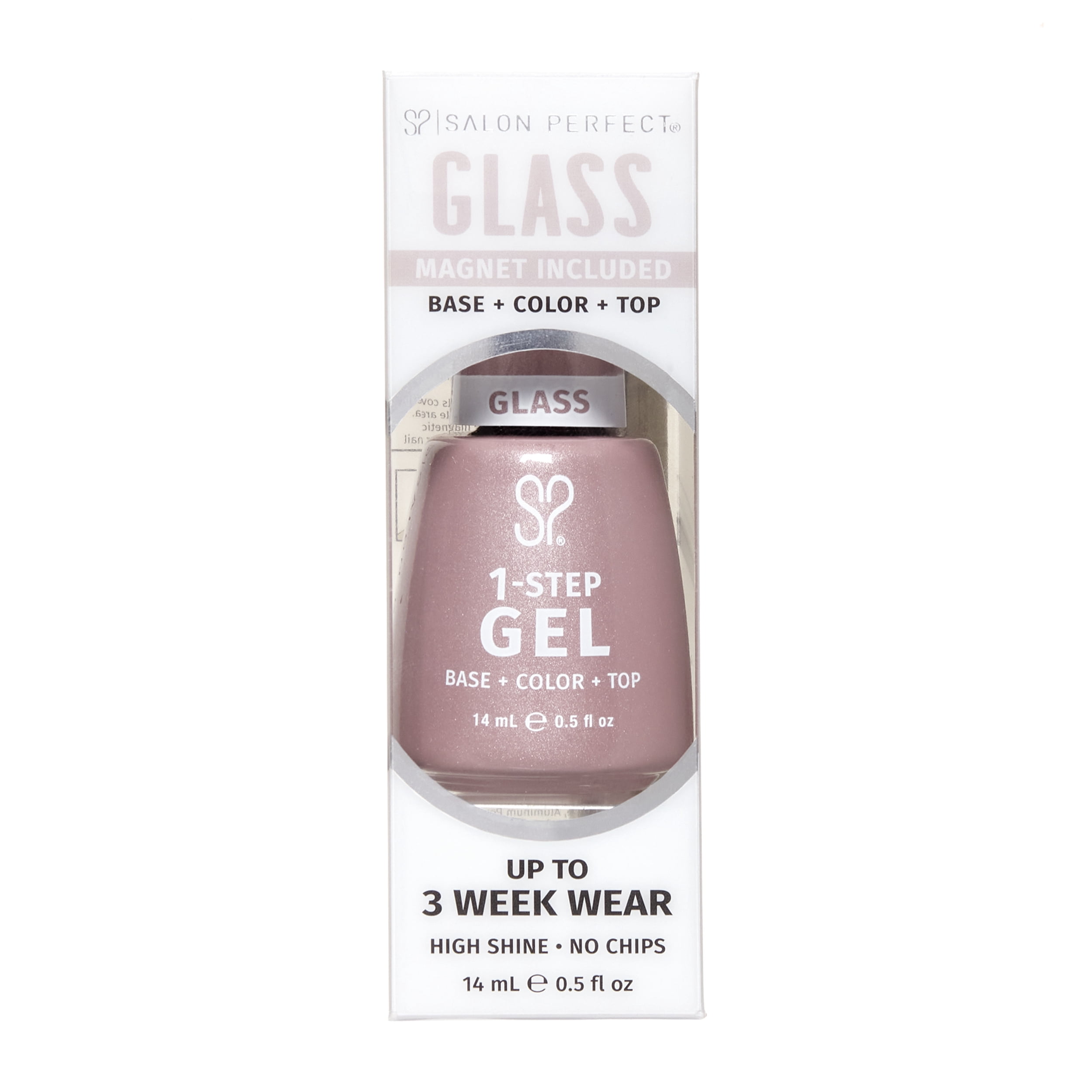 Salon Perfect Glass One Step Gel + Magnet Tool, Nude Nail Polish, 0.5 fl oz