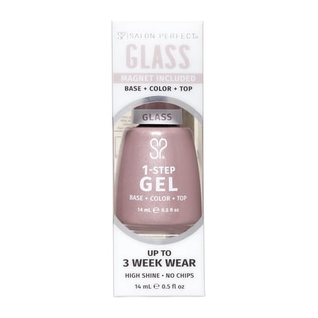 Salon Perfect Glass One Step Gel + Magnet Tool, Nude Nail Polish, 0.5 fl oz