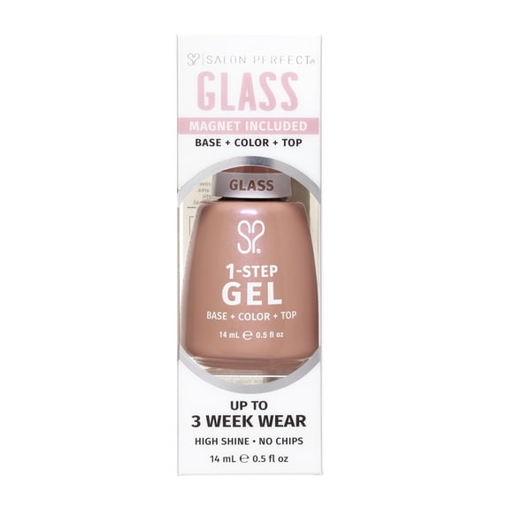 Salon Perfect Glass One Step Gel + Magnet Tool, Pink Nail Polish, 0.5 fl oz