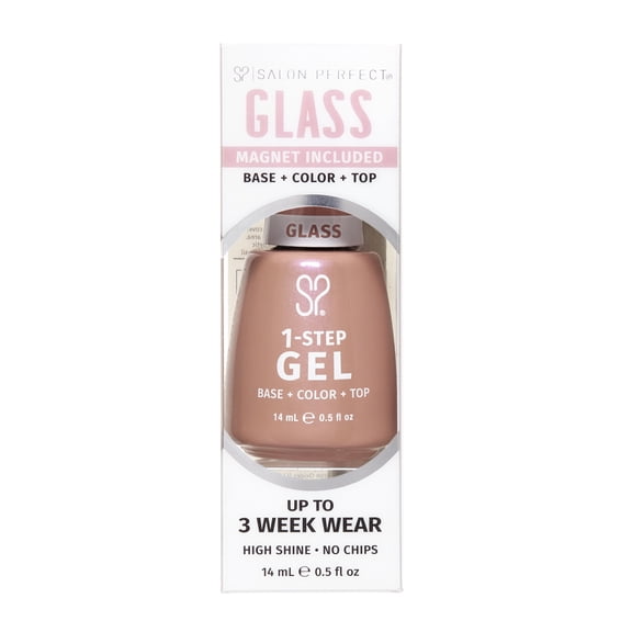 Salon Perfect Glass One Step Gel + Magnet Tool, Pink Nail Polish, 0.5 fl oz