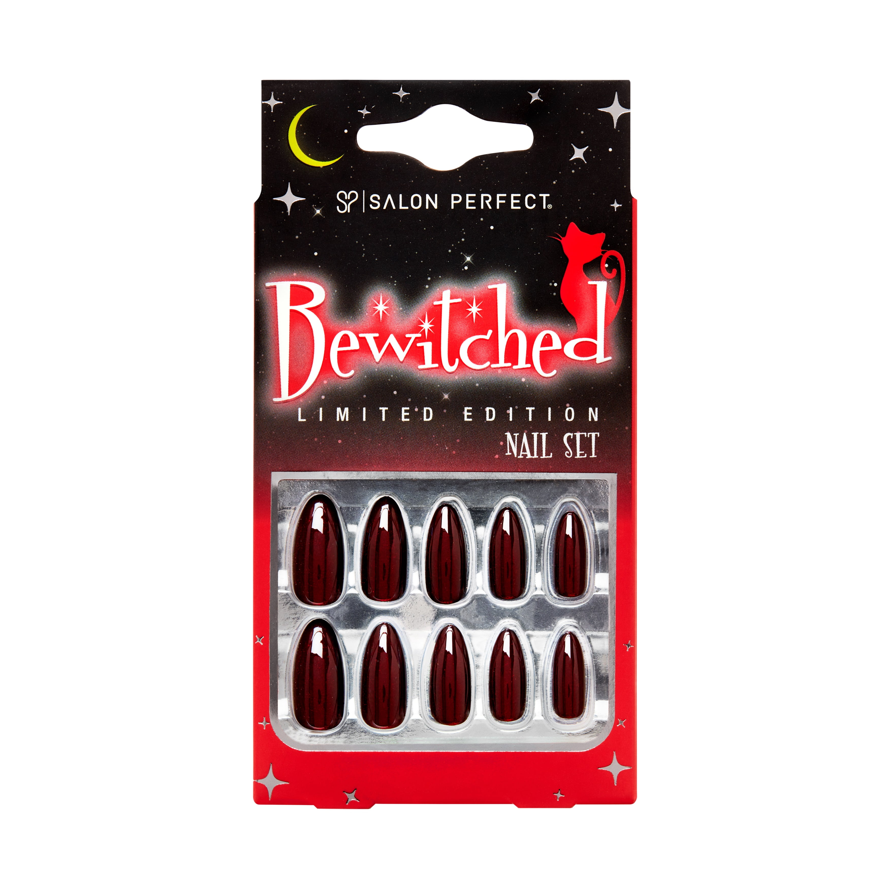 Salon Perfect Halloween Artificial Nails, Bewitched 103 Red Cateye, 15