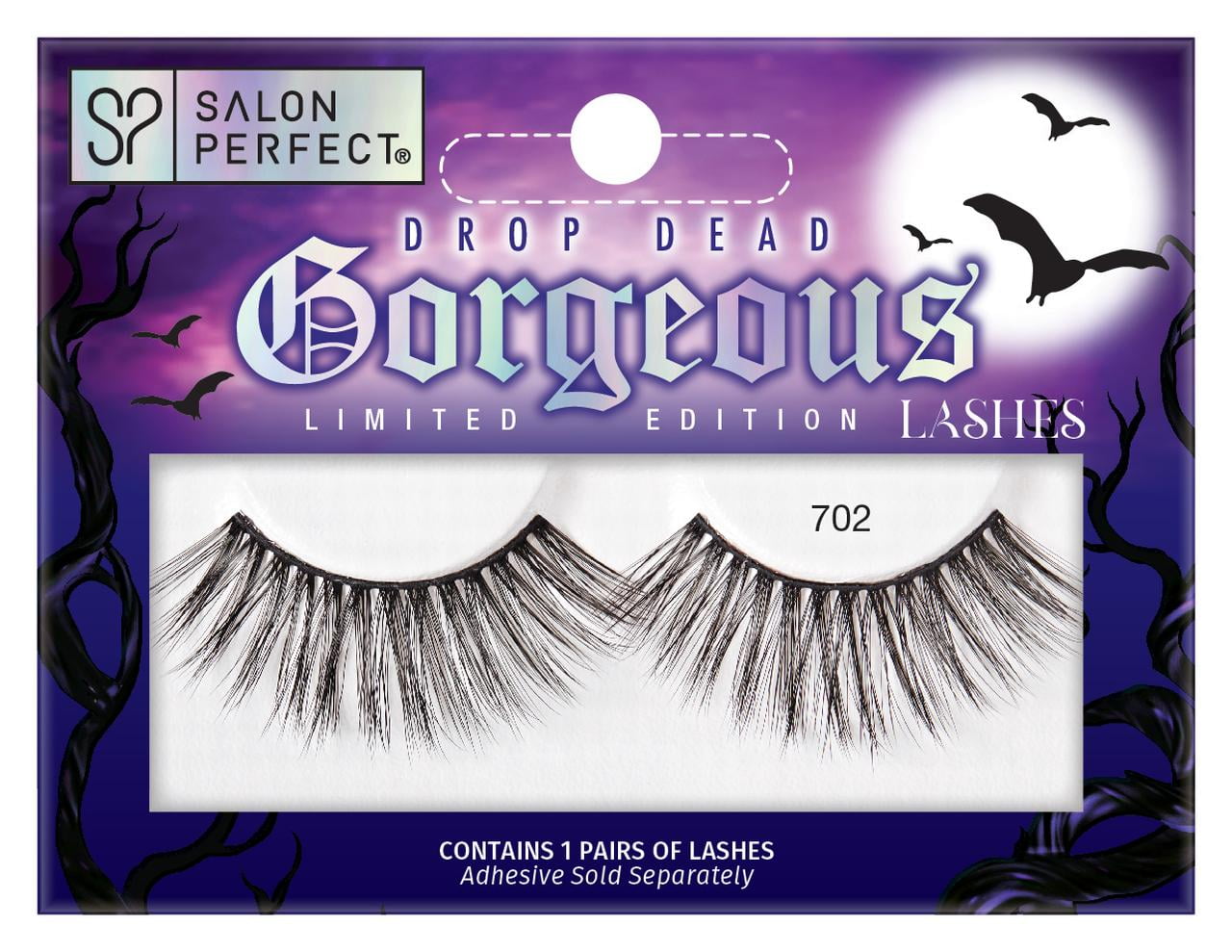 Salon Perfect Halloween False Eyelashes, 702 Black Fake Lashes, 1 pair