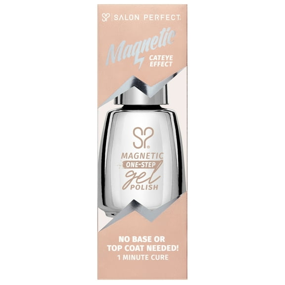 Salon Perfect Magnetic One Step Gel + Magnet Tool, Nude Silver Nail Polish, 0.5 fl oz