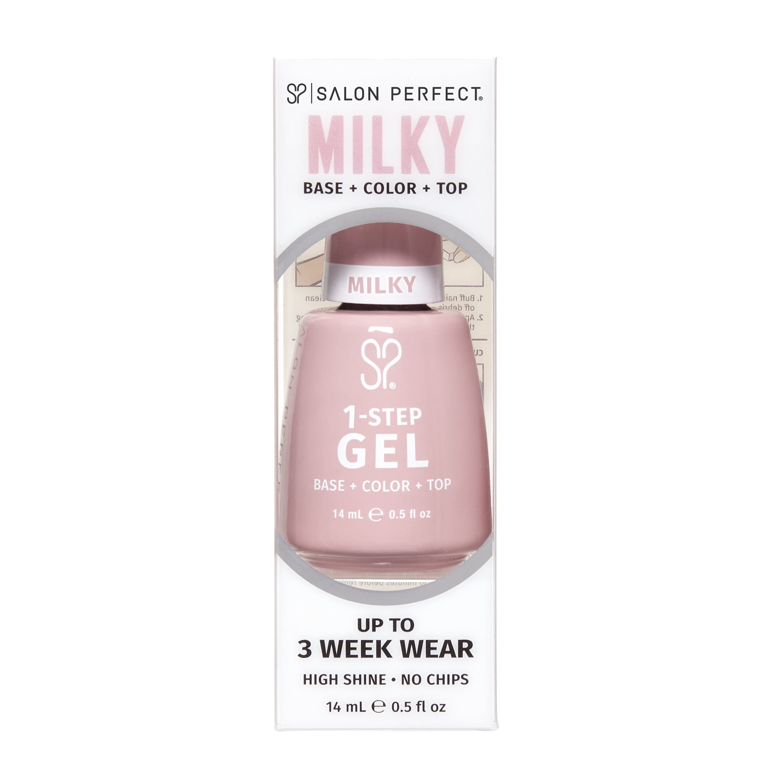 Salon Perfect Milky One Step Gel, Rose, Pink Nail Polish, 0.5 fl oz