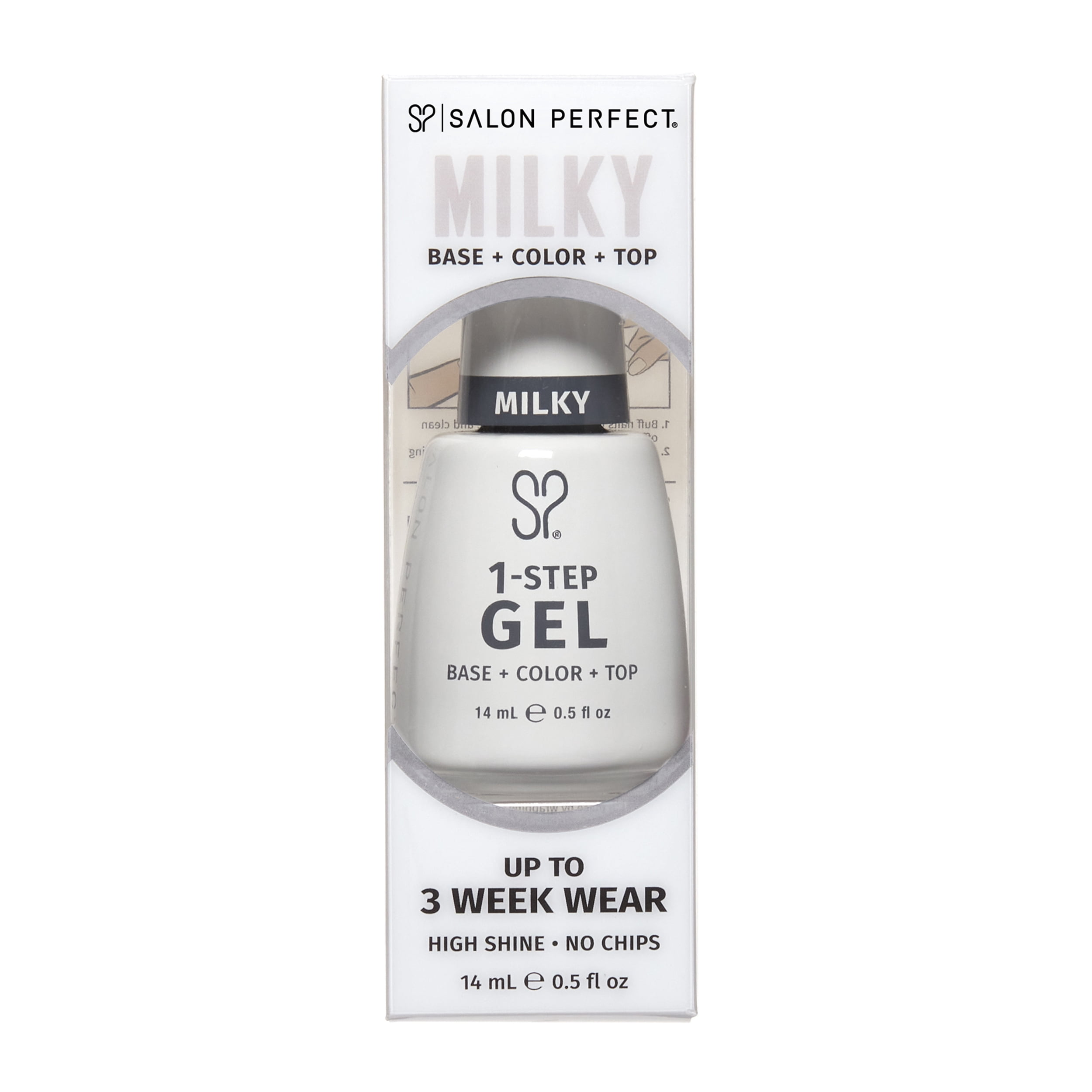 Salon Perfect Milky One Step Gel, White Nail Polish, 0.5 fl oz