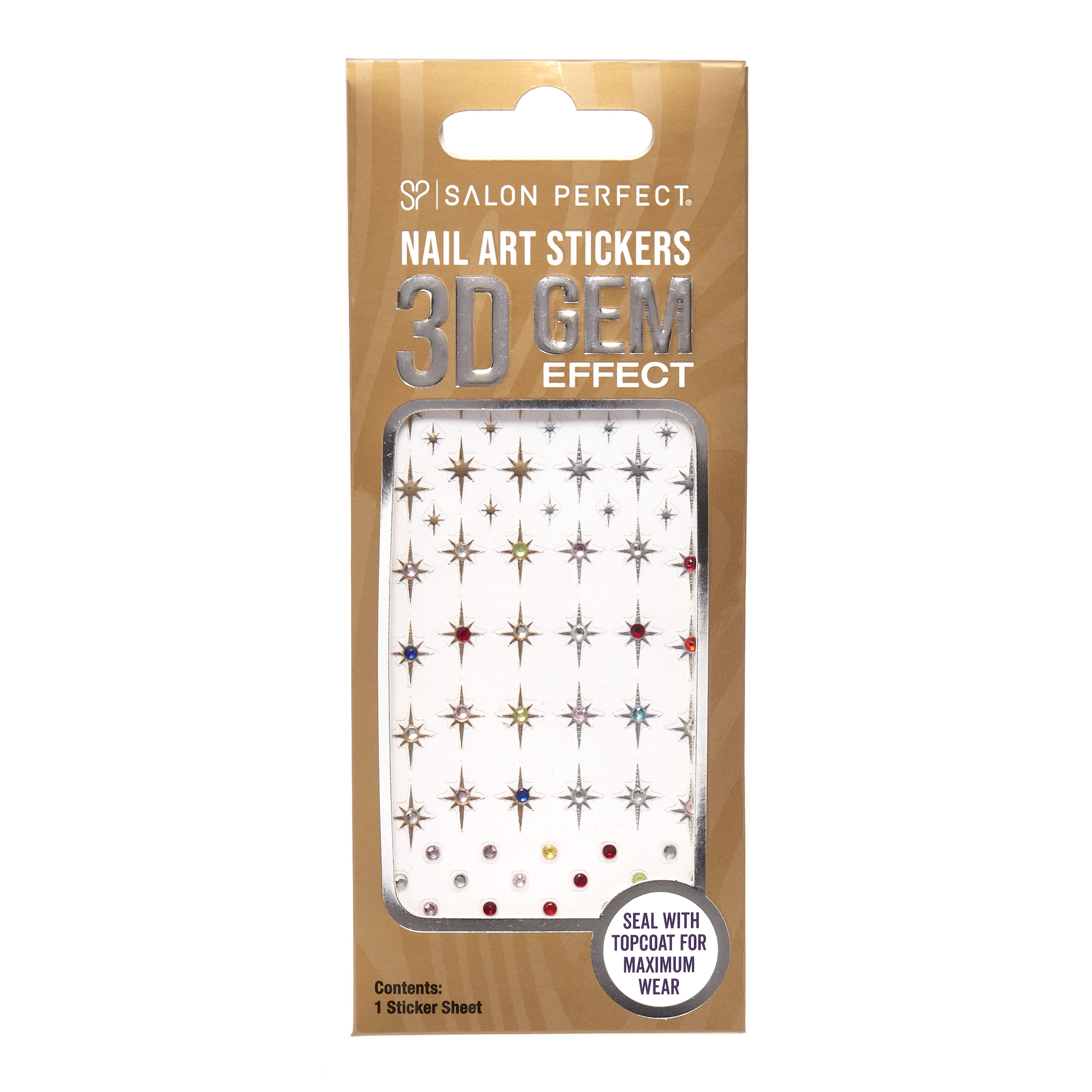 Salon Perfect Nail Art Stickers, 3D Gel Effect, Starburst, 1