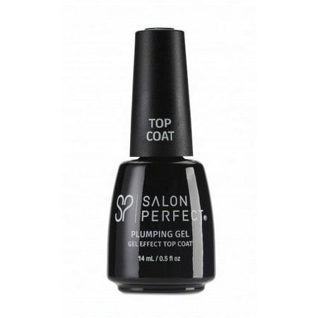 Salon Perfect Nail Polish, Plumping Gel Topcoat, Clear, 0.5oz
