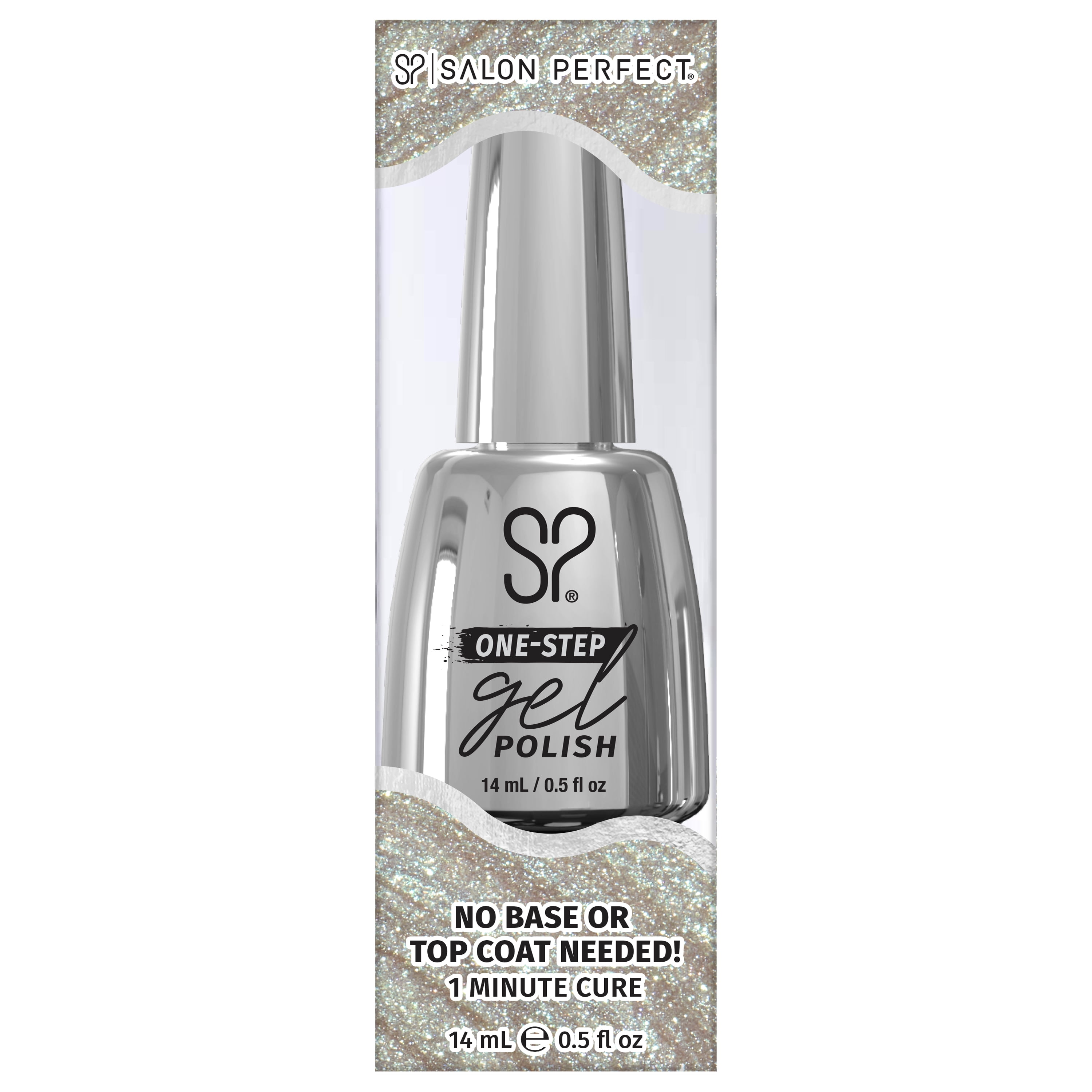 Salon Perfect One Step Gel, Moon Beam, Silver Nail Polish, 0.5 fl oz