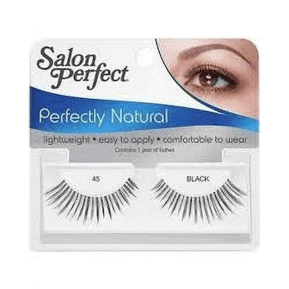 Salon Perfect Perfectly Natural Strip Eyelashes, 45 Black, 1 pr