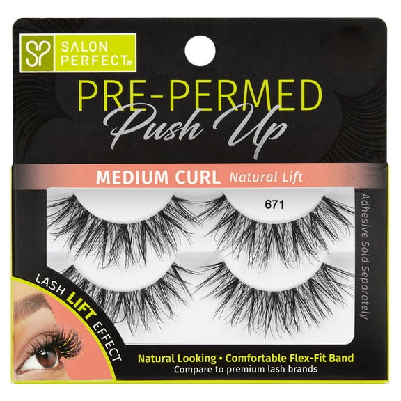 (4 pack) Salon Perfect Pre-Permed Fake Lashes False Eyelashes, 671, Black, 2 Pairs