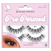 Salon Perfect Pre-Permed Fake Lashes False Eyelashes, 671, Black, 2 Pairs
