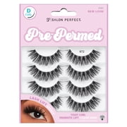 Salon Perfect Pre-Permed False Eyelashes, Dramatic Lift Fake Lashes, 672, 4 Pairs