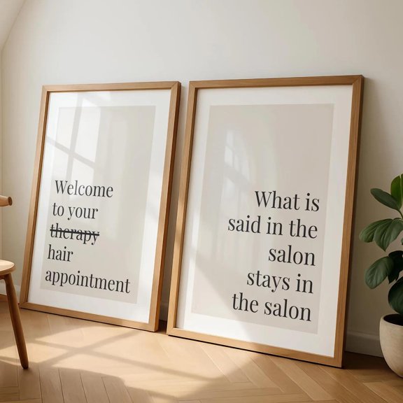 Salon Prints Salon Decor Hair Dressers Wall Art Home Decor Office Wall Art Home Decor Office Wall Art Set 2