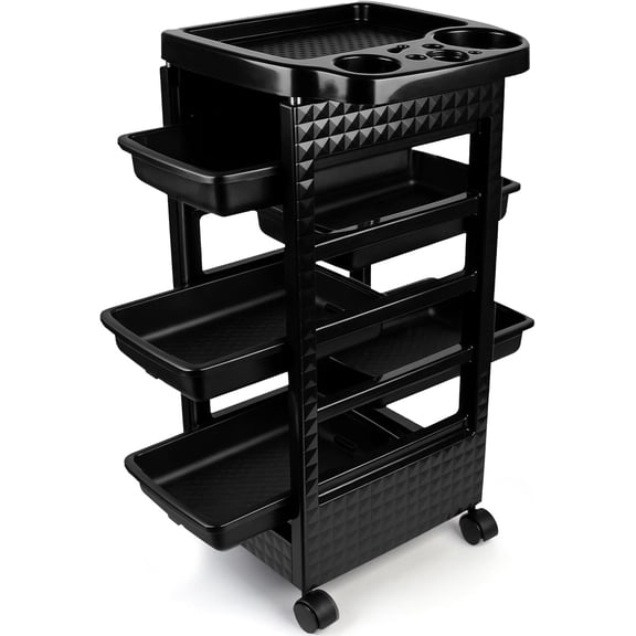 Salon Rolling Trolley with Wheels,Salon Rolling Cart for Stylist with 5 Removable Drawers,Multipurpose Beauty Cart,Mobile Storage Station,Hairstylist Trolley for Beauty Tattoo Hairdressing