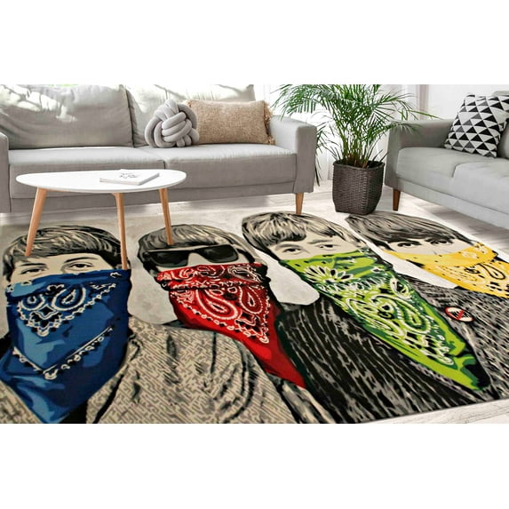 Salon Rug, Home Decor Rug, Graffiti Street Rug, Banksy Rug, Custom Rug, Painting Rugs, Step Rug, Banksy Bandanas Rug, Luxury Rug, Floor Rug, 1.7'x2.3' - 50x70 cm