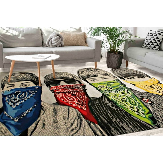 Salon Rug, Home Decor Rug, Graffiti Street Rug, Banksy Rug, Custom Rug, Painting Rugs, Step Rug, Banksy Bandanas Rug, Luxury Rug, Floor Rug, 2.6'x5' - 80x150 cm