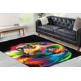 thumbnail image 1 of Salon Rugs, Dog Illustration Rugs, Colorful Rug, Animal Rugs, Abstract Dog Rugs, Accent Rugs, Area Rugs, Small Rug, Office Decor Rugs, 2.6'x6.5' - 80x200 cm, 1 of 8