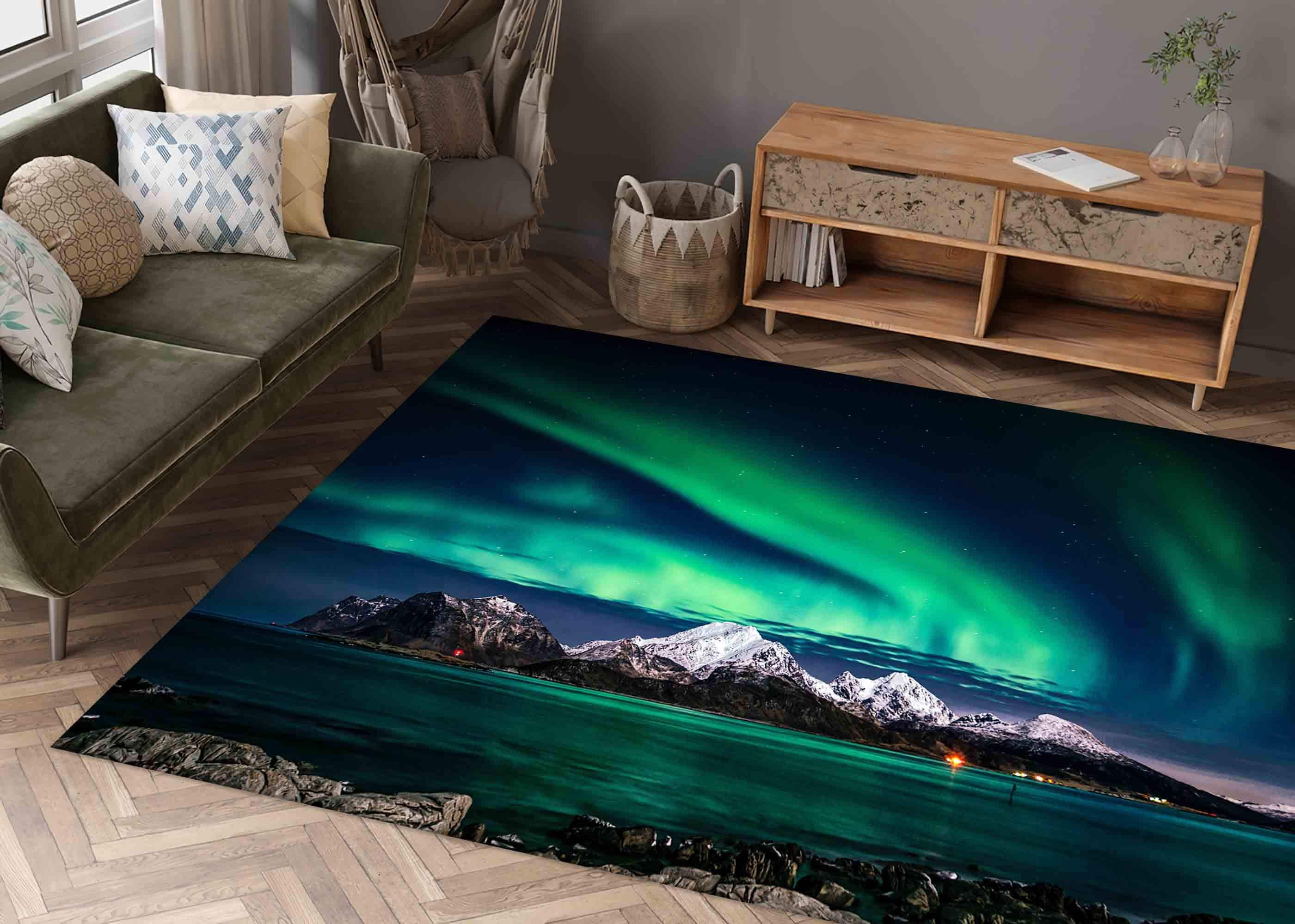 Nt Rugs Salon Rugs, Landscape Rugs, Northern Lights Rugs, Landscape Rug ...
