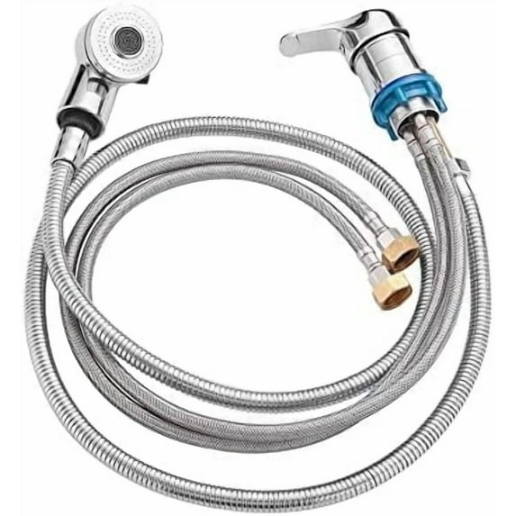 Salon Shampoo Bowl Sink Basin Faucet Valve with 2 Function Sprayer and Hose for Beauty Shampoo Bed Bowl or Backwash Unit with 3/8 to 1/2 NPT Reducer Adapter