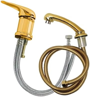 Salon Sink Faucet Set: Gold Finish, 1/2" Inlet. With hose, sprayer ...