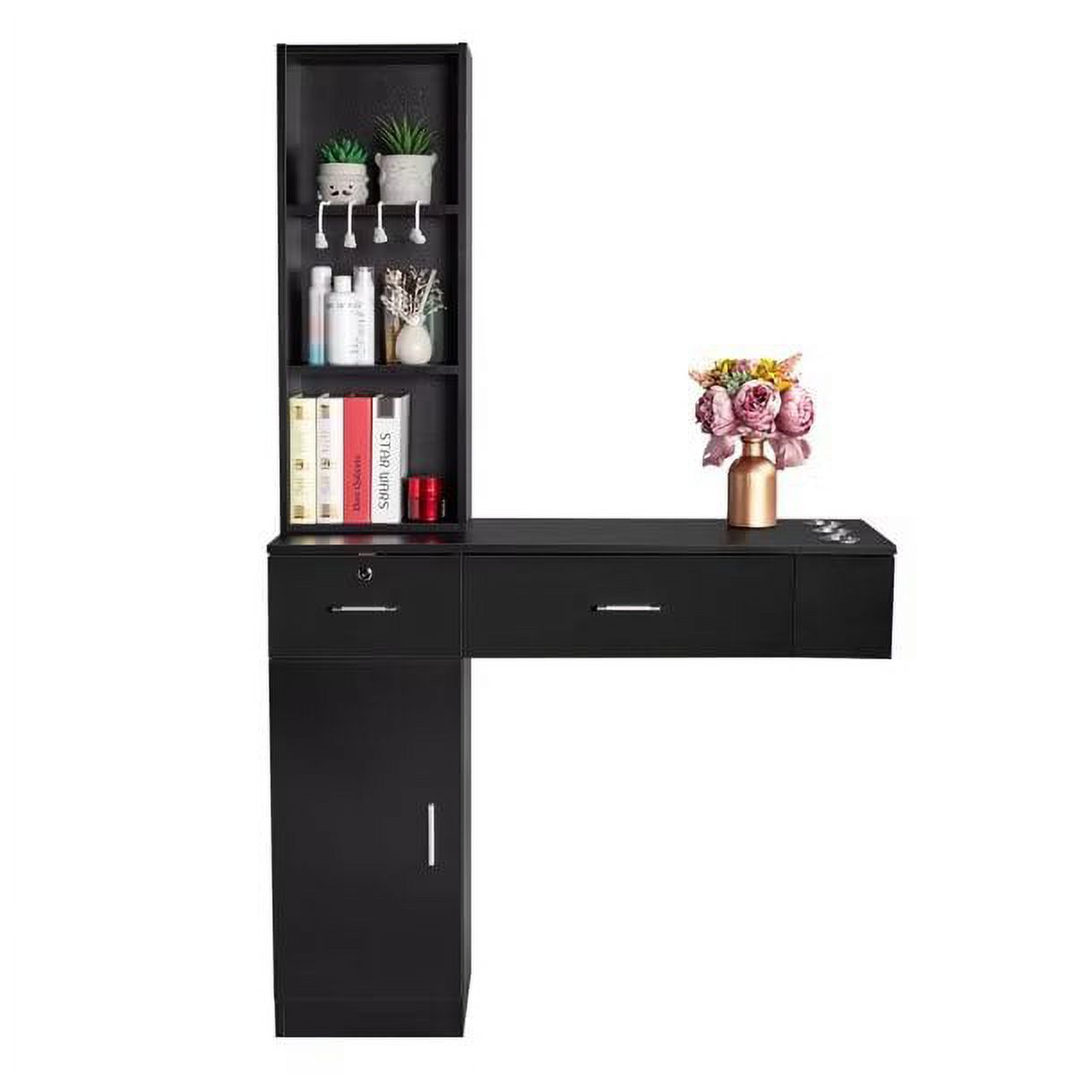 Salon Stations for Hair Stylist, Wall Mount Styling Station with 3 Tier