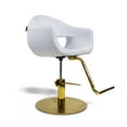 thumbnail image 1 of Salon Styling Chair MILLA White Seat Gold Base, Beauty Salon Barbershop Hair Studio Professional Furniture and Equipment, 1 of 8