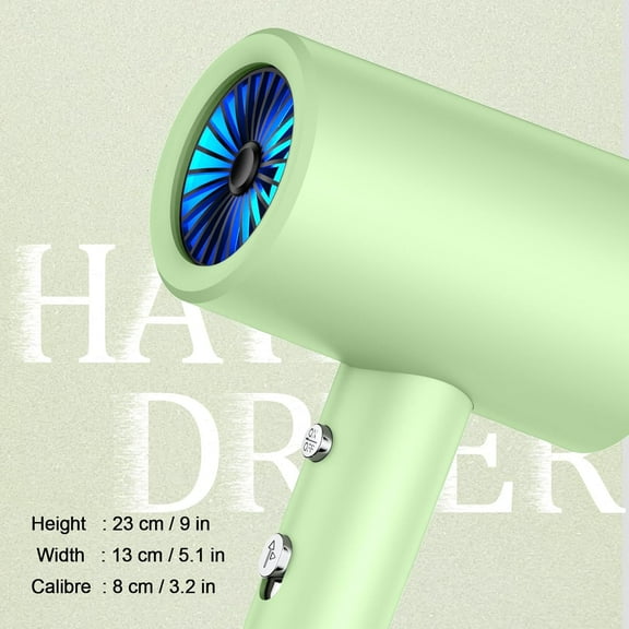 Salon Styling Hair Dryer with Wall HolderBlue Light Negative Ions Fast DryingHigh Power HairDryer for Home & TravelEquipped 360 Rotatable Blow Dryer Stand 110V Matte Texture - Emerald Green