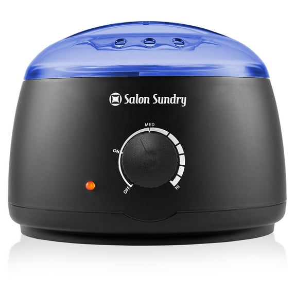Salon Sundry Portable Electric Hot Wax Warmer Machine for Hair Removal - Black with Blue Lid