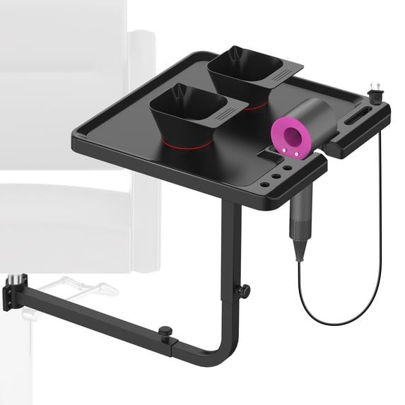 Salon Tray Attached to Chair,Salon Metal Tray with 360 ° Rotation & Adjustable Height