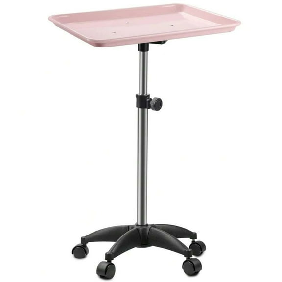 Salon Tray On Wheels - Adjustable Height Tattoo Rolling Trolley with Storage, Black Boho Vibes Utility Cart, Suitable for Clinic & Spa